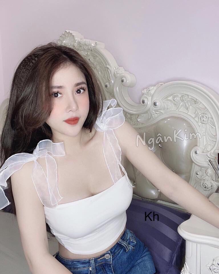 ÁO CROPTOP 2 DÂY VOAN CỘT NƠ CỰC HOT