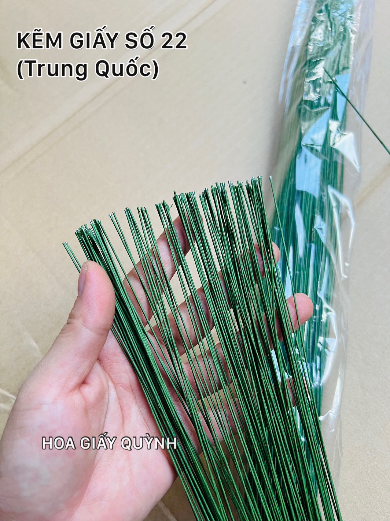 KẼM GIẤY XANH (Trung Quốc) SỐ 24-22-20 - bó 100 cây