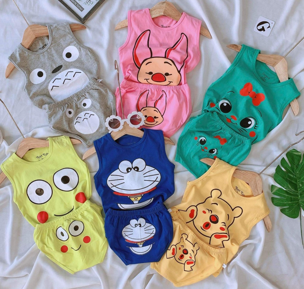 Lyvyshop - combo 02 bộ chip bé trai, bé gái từ 07-15kg