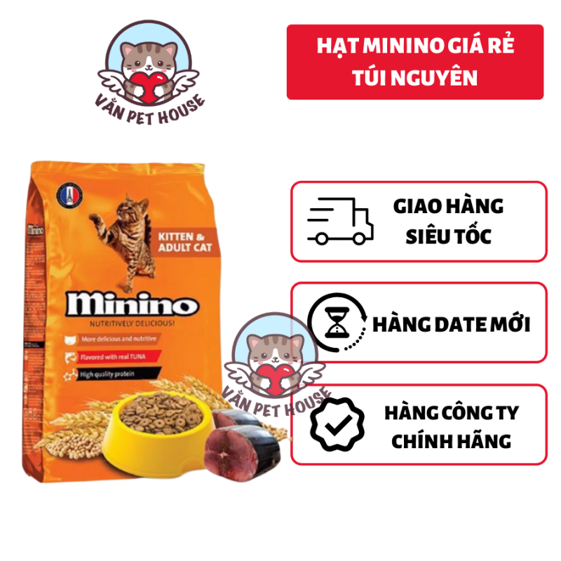 Hạt khô Minino Cho mèo 1.3kg / 480g Thức ăn dinh dưỡng dành cho mèo con và mèo lớn