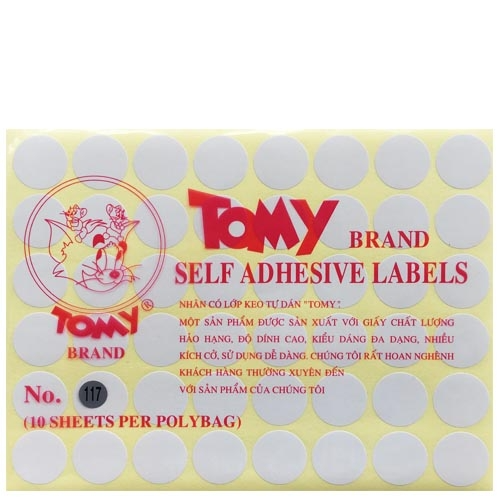 Giấy nhãn Tomy 117