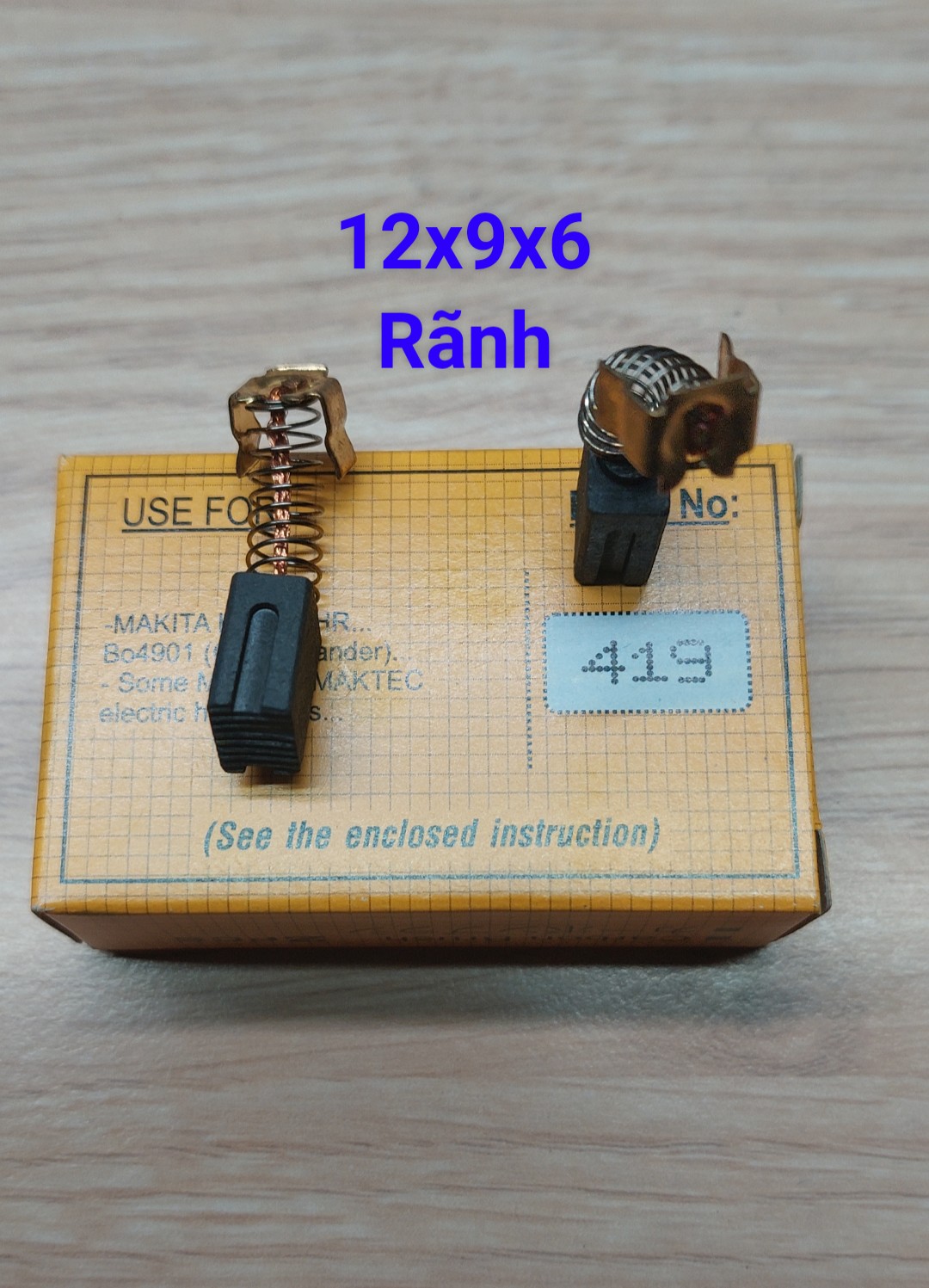Chổi than hộp vàng nb 419, mài sencan có rãnh