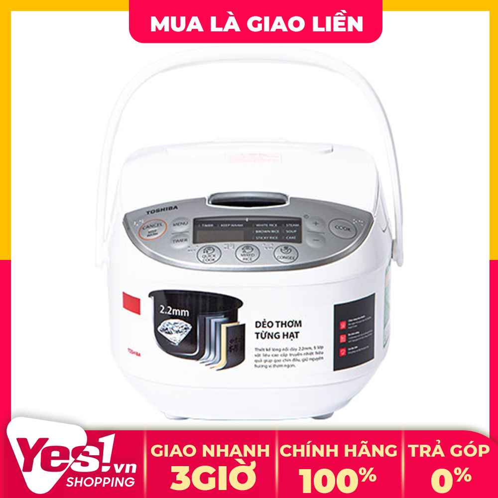 Nồi cơm điện tử toshiba 1.8 lít rc-18dh2pv - bảo hành chính hãng - voucher 10% lên đến 800k