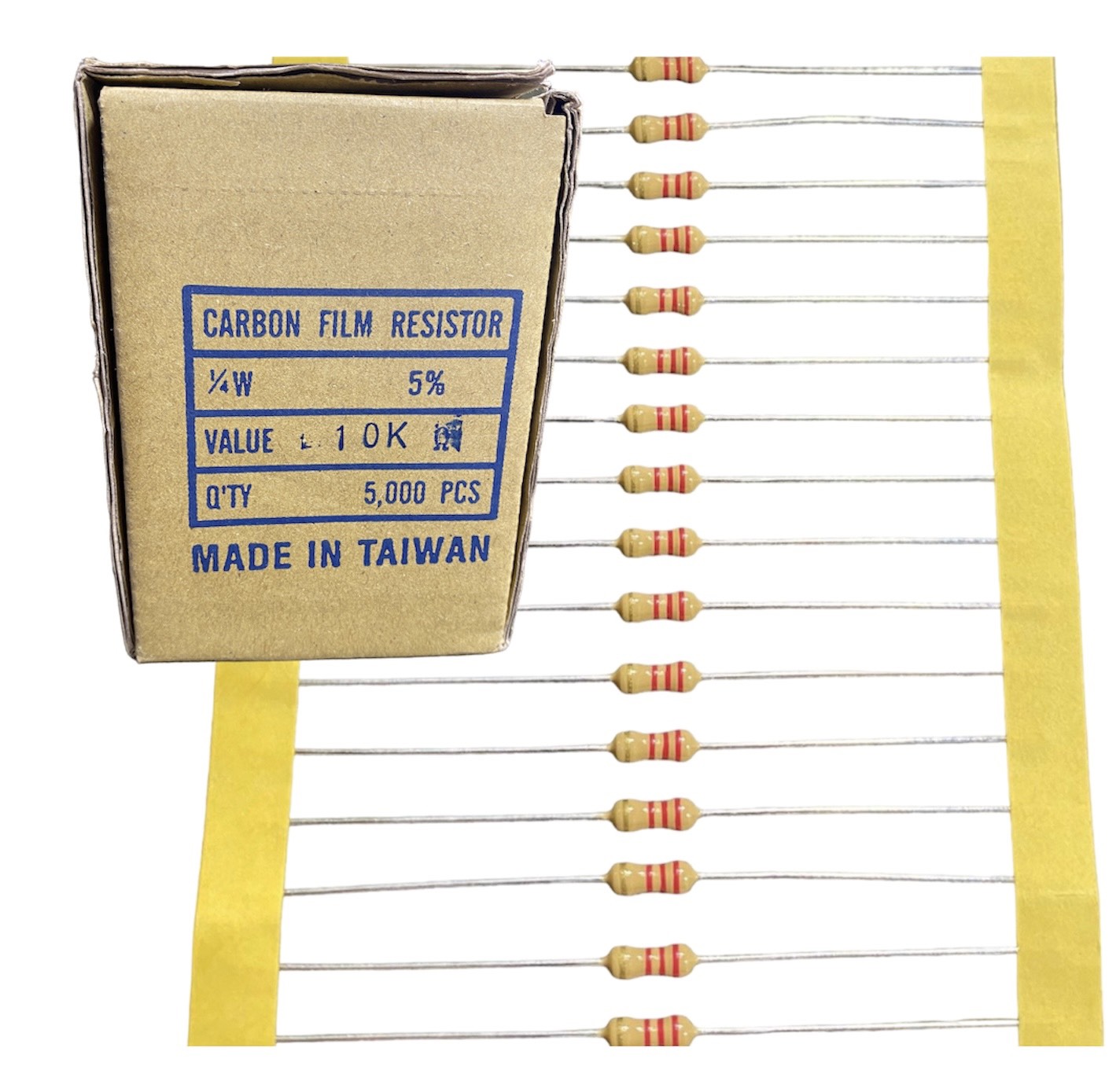 Điện trở Đài Loan 1/4W +-5 %( Giá 100 con) Từ 1 ôm đến 680R