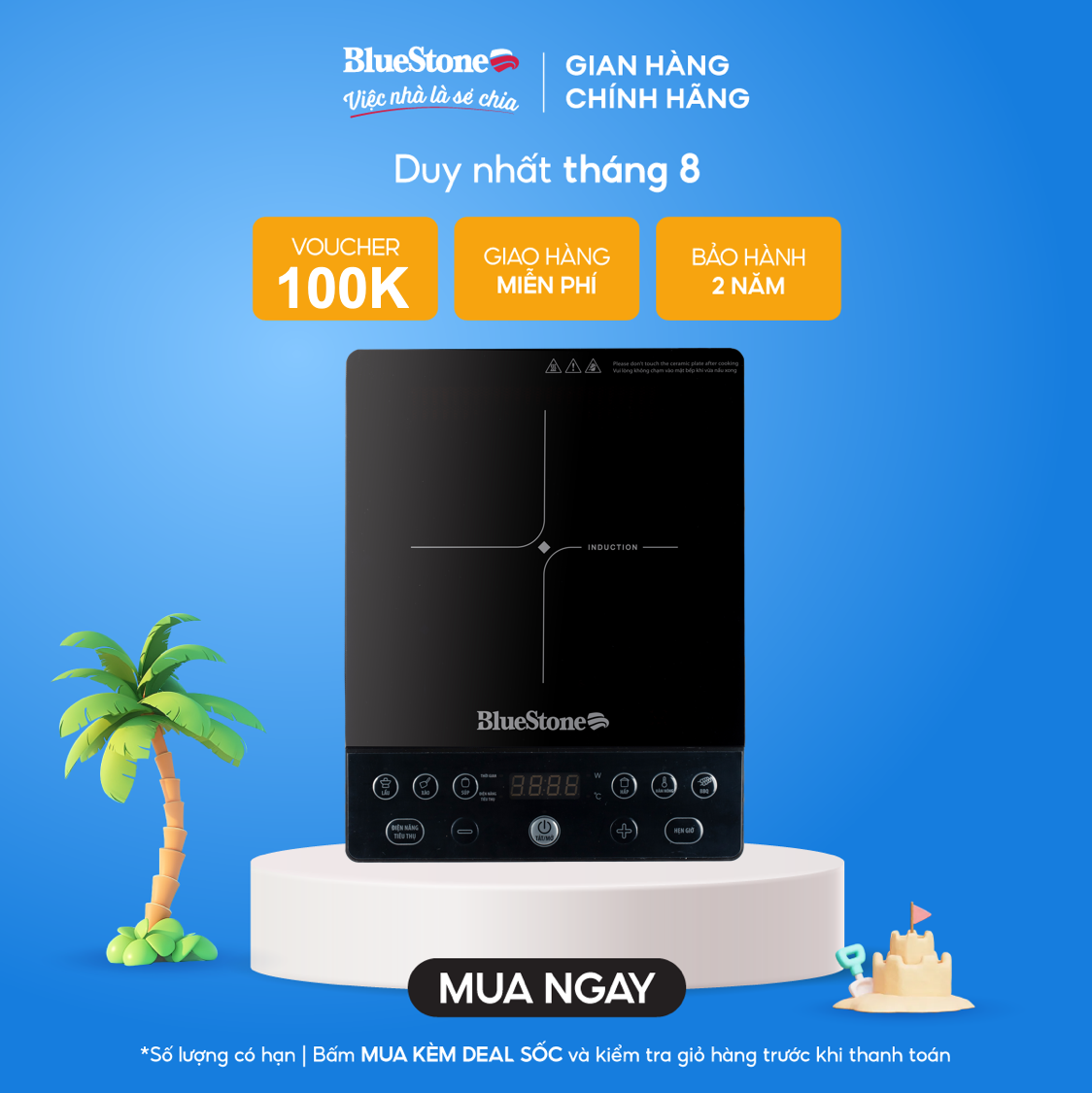 Bluestone icb-6610 single induction cooker-capacity 2000W-free cooker-grade a ceramic counter top-6 cooking modes-2 years warranty-authentic