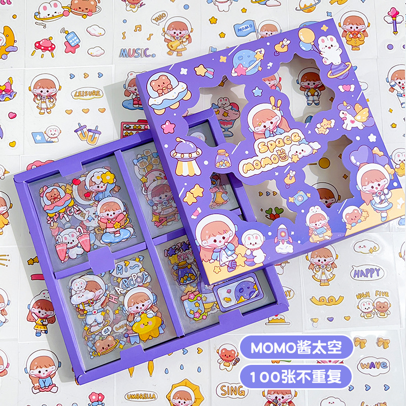 100 cái trong hộp Nhãn dán sổ tay hoạt hình dễ thương