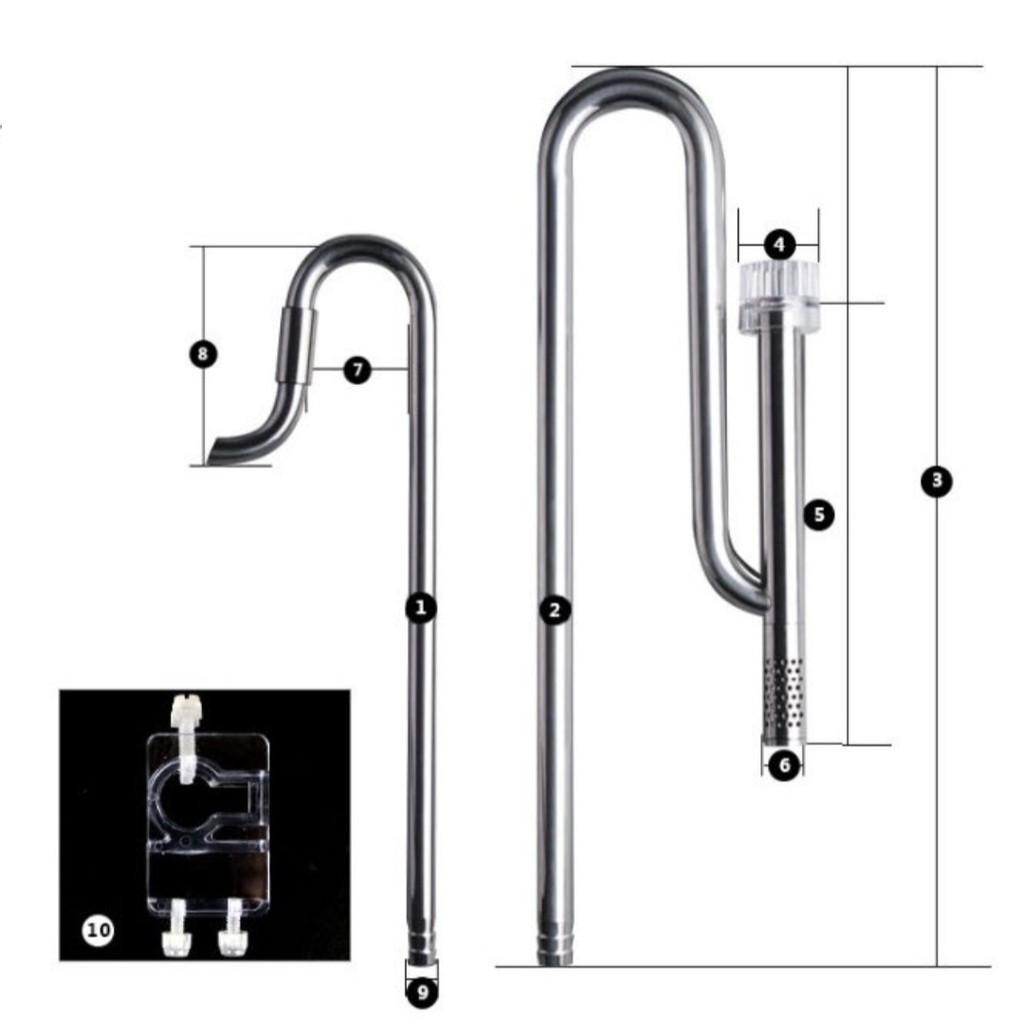 In out inox 304 mufan- ống in out thủy sinh tốt