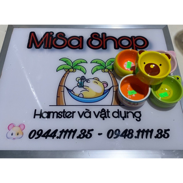 Chén ăn sứ hình thú cho hamster - Cầu vồng
