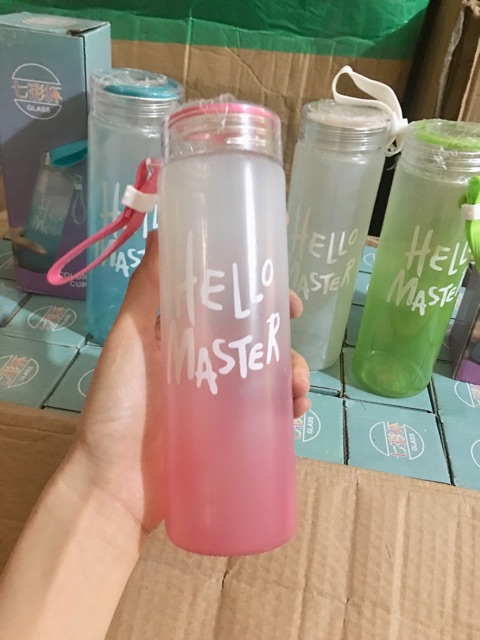 Bình Nước Thủy Tinh Hello Master 480 Ml
