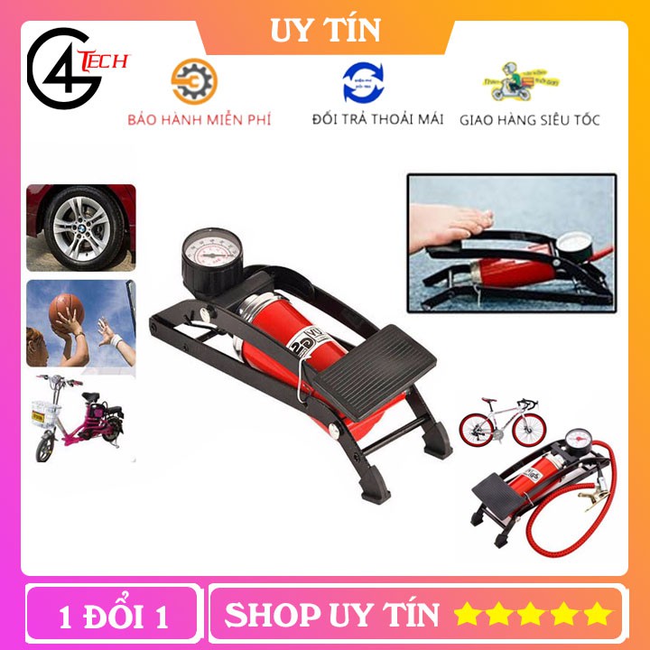 Bơm hơi đạp chân mini cho ÔTÔ , bơm xe máy , bơm xe đạp, bơm bóng đa năng và tiện dụng