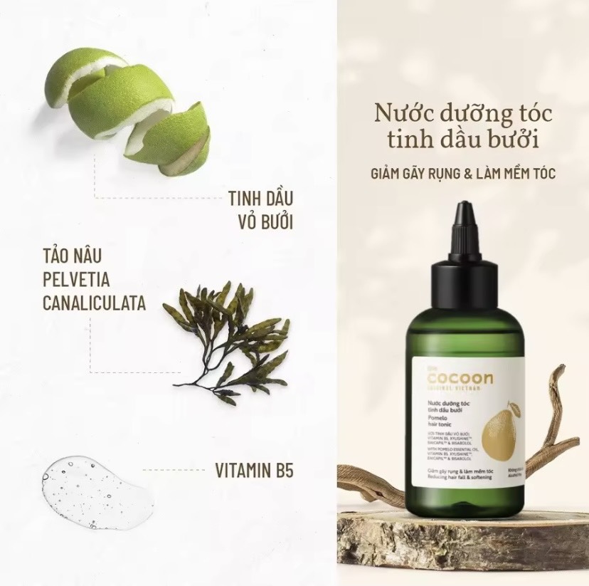 Dưỡng Tóc Cocoon Tinh Dầu Bưởi 140ml Cung Cấp Dưỡng Chất Làm Sạch Da Đầu Giúp Tóc Chắc Khỏe Ngăn Rụng Tóc Cocoon Pomelo Hair Tonic 140ml