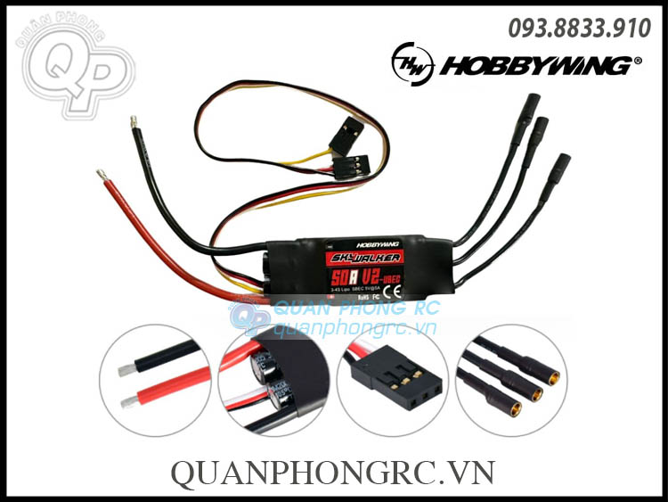 Điều tốc Hobbywing Skywalker 50A Bec 5A 2-4S
