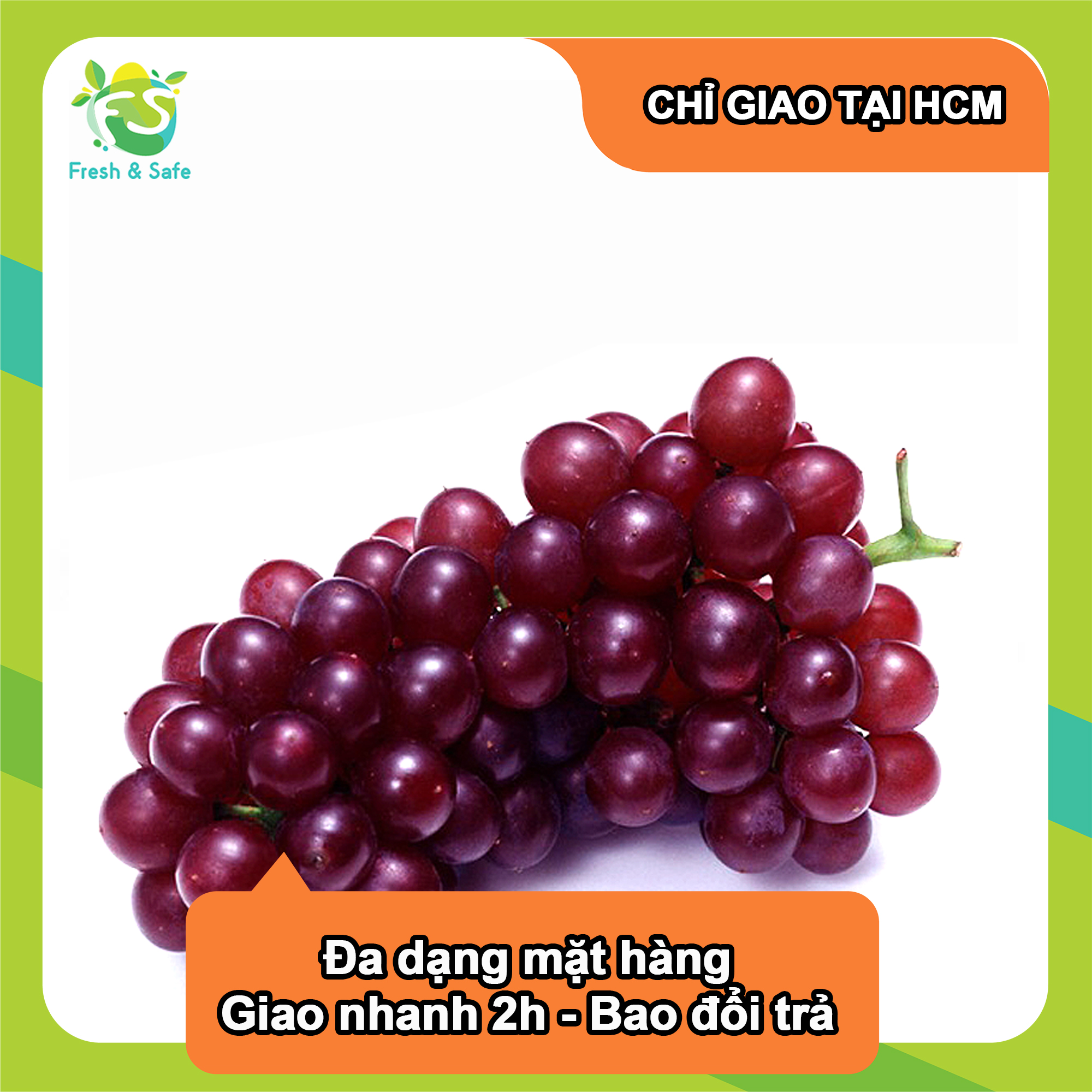[Chỉ Giao HCM] Nho Đỏ Ninh Thuận - 500g