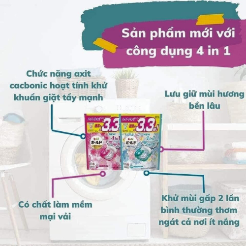 (HÀNG CHÍNH HÃNG) Viên Giặt Bold P&G Nội Địa Nhật