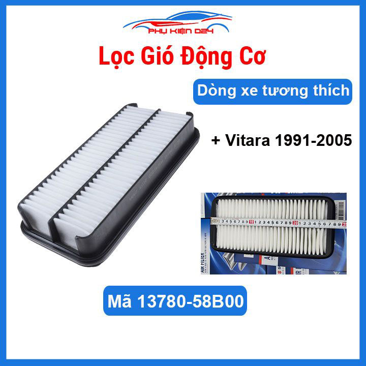 Lọc gió động cơ ô tô suzuki vitara 1991-2005 mã 13780-58b00 lọc sạch không khí khoang máy