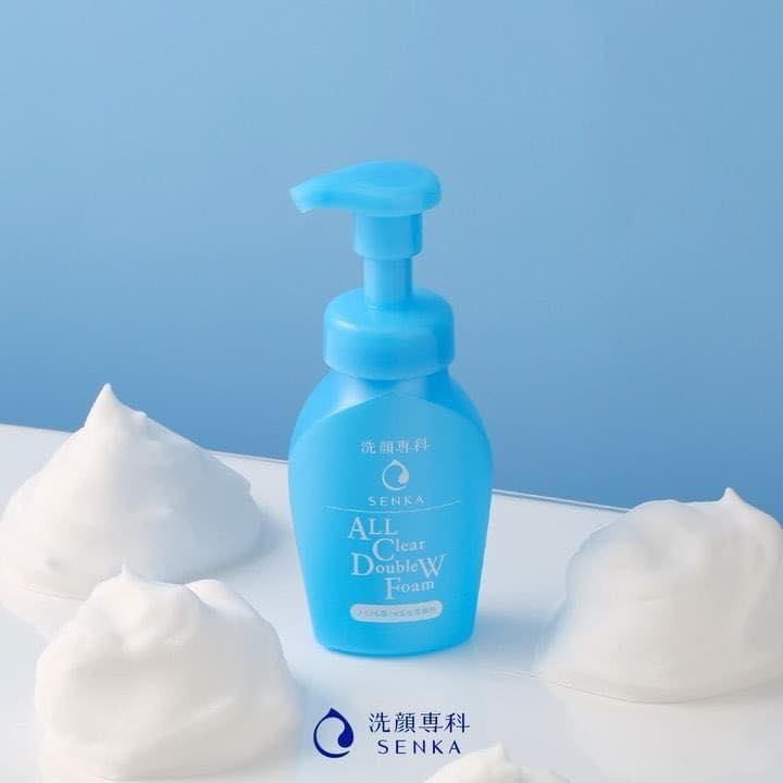 Bọt rửa mặt senka tẩy trang all clear double w foam 150ml