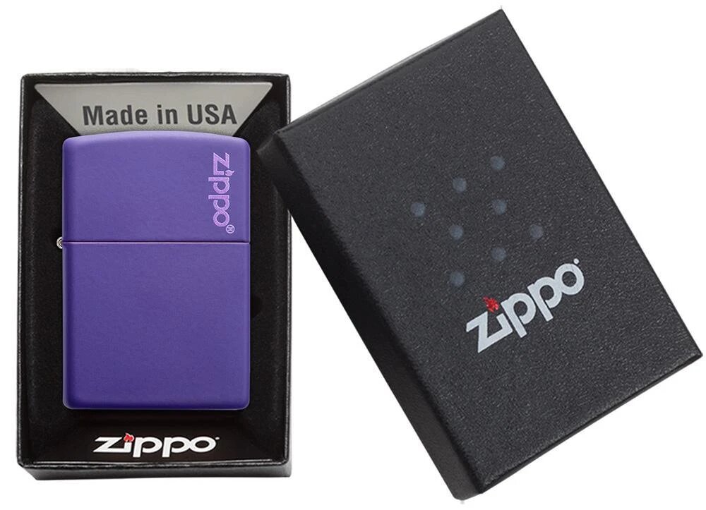 Zippo Lighter Purple Matte Zippo Logo 237Zl
