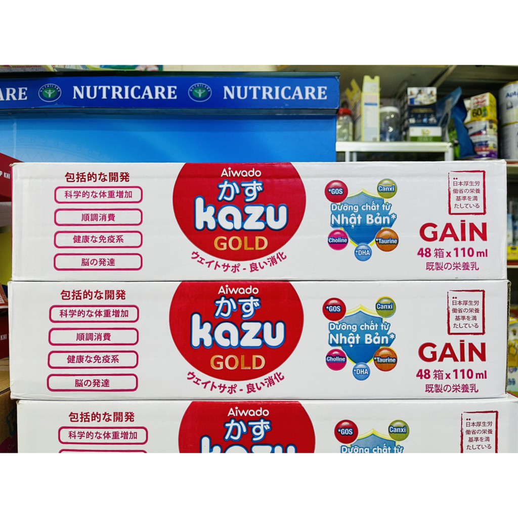 Sữa Kazu gold Gain Pha sẵn 110ml [Thùng 48 hộp] date 07/2025