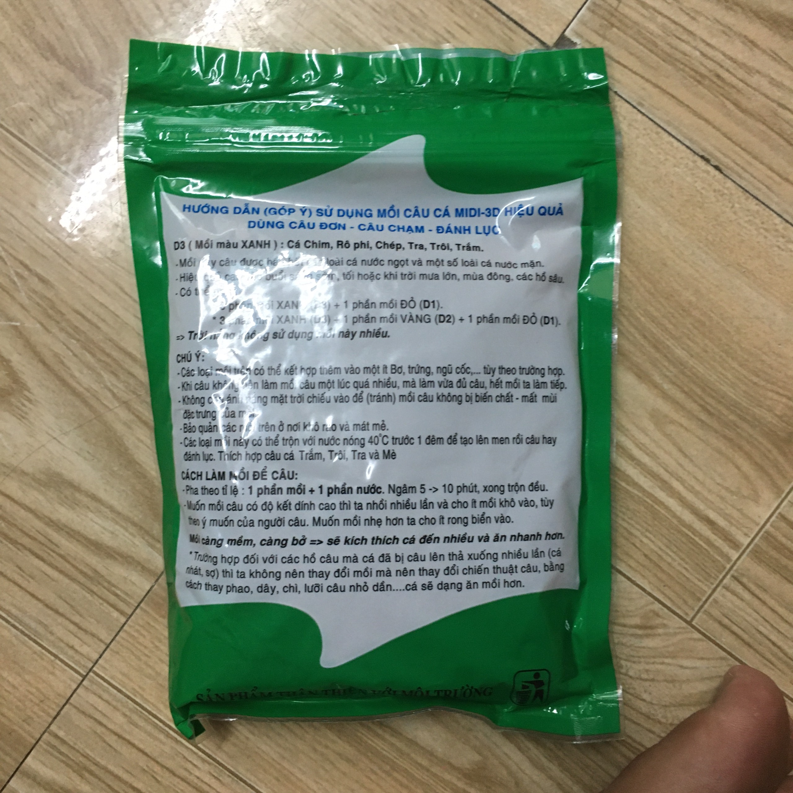 Bộ 3 mồi câu D1, D2, D3 (cá chép, cá phi, cá tra, cá trắm, trôi)-mồi câu d1 d2 d3)