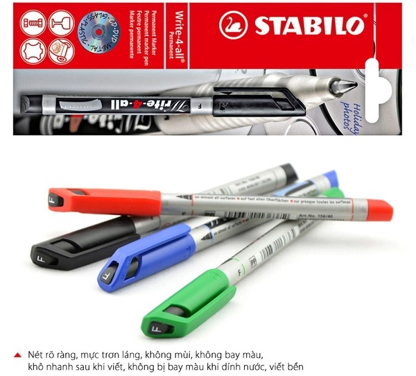 Bút kỹ thuật STABILO Write-4-all PERMANENT F 0.7mm (AP156F)