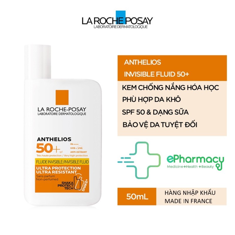 Kem Chống Nắng Dạng Sữa Lỏng Thẩm thấu nhanh Không Nhờn Rít La Roche-Posay Anthelios XL SPF50+ 50ml