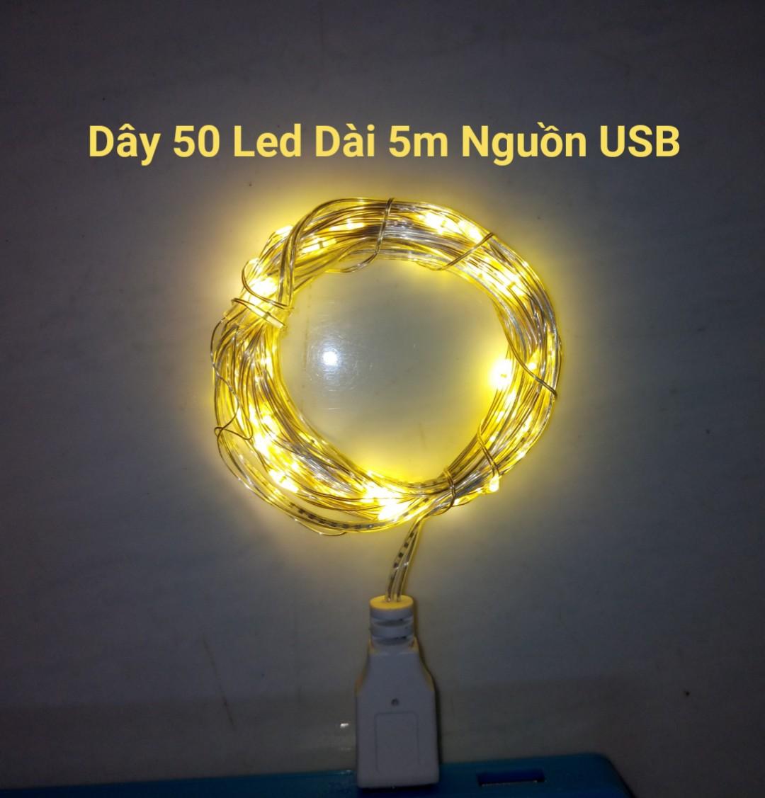 Dây Đèn đom đóm 50 Led Dài 5m Dùng Cổng USB 5V