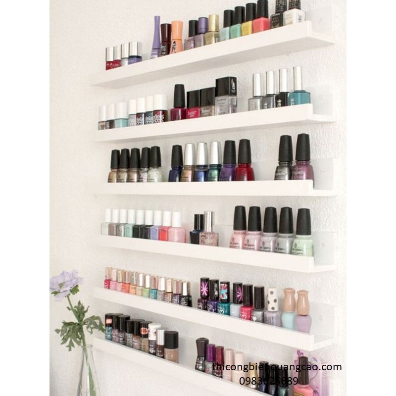 Kệ nails để sơn móng - Loại mángcó G 2 bên - Hiện đại
