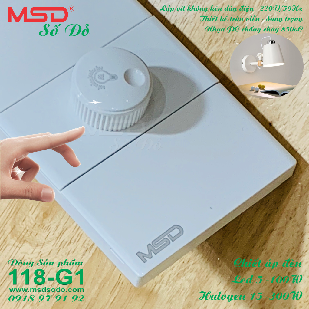 DIMMER - CHIẾT ÁP ĐÈN ÂM TƯỜNG - 300W/250V