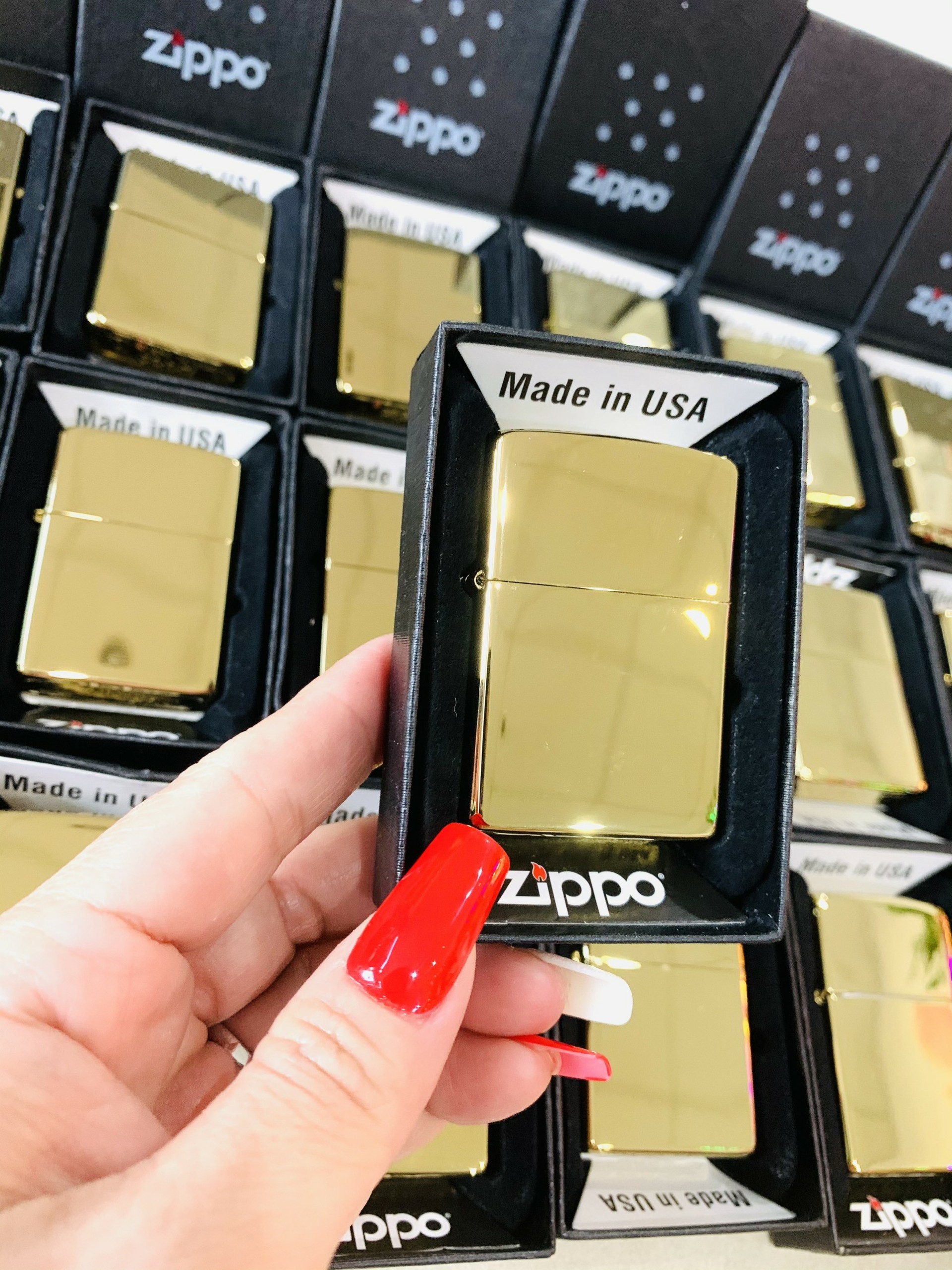 [HCM]Bật Lửa Zippo USA Trơn - Vàng