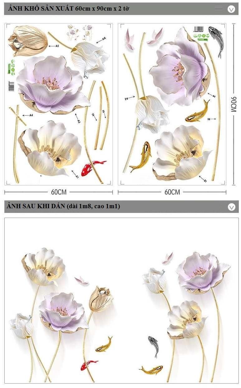Decal dán tường Hoa sứ trắng- H20-flowerdecal-Scenedecal