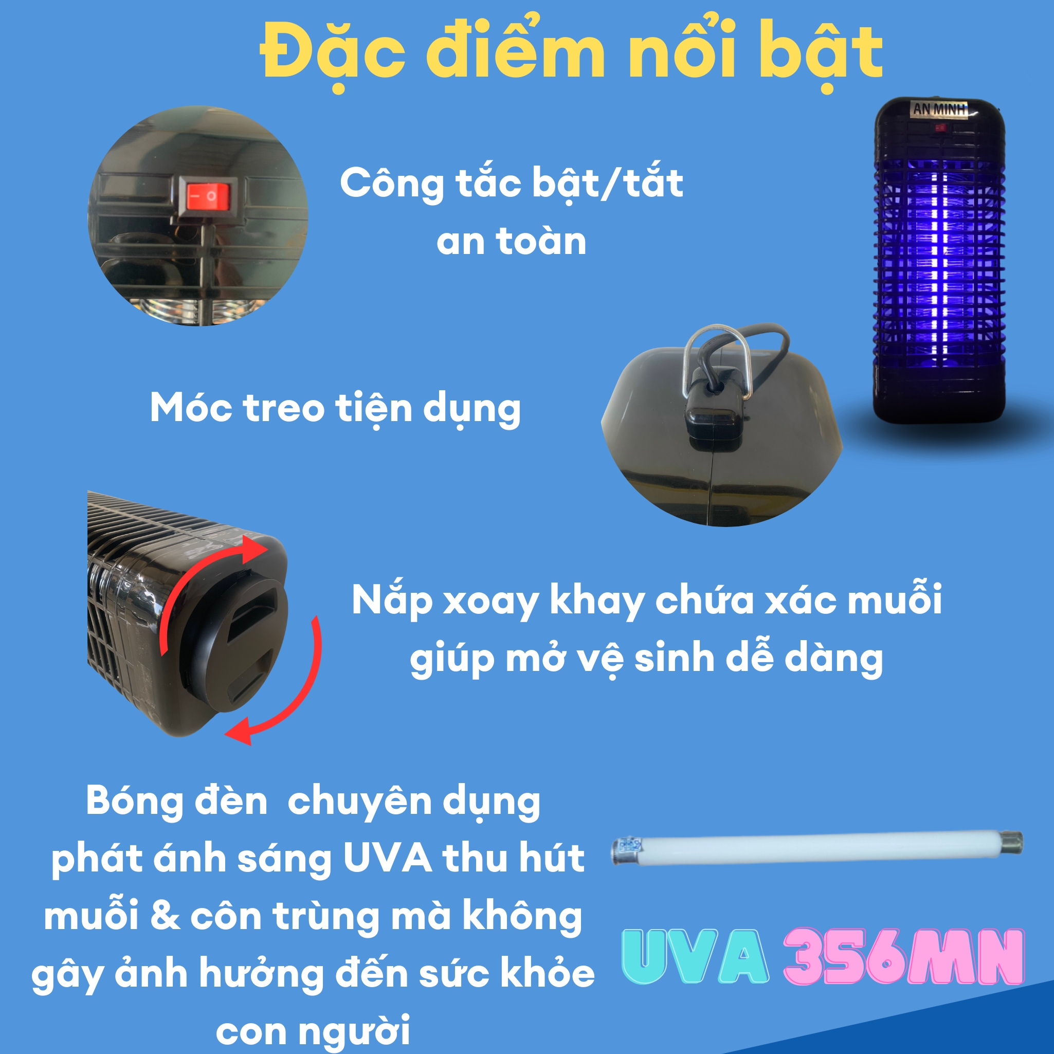 Đèn bắt muỗi và diệt muỗi bảo hành 06 tháng