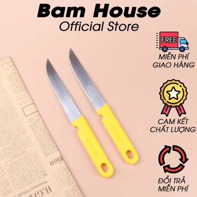 [HCM]Bộ 2 dao bếp gọt trái cây inox Bam House cán vàng cao cấp DTL01 – BamBam Store