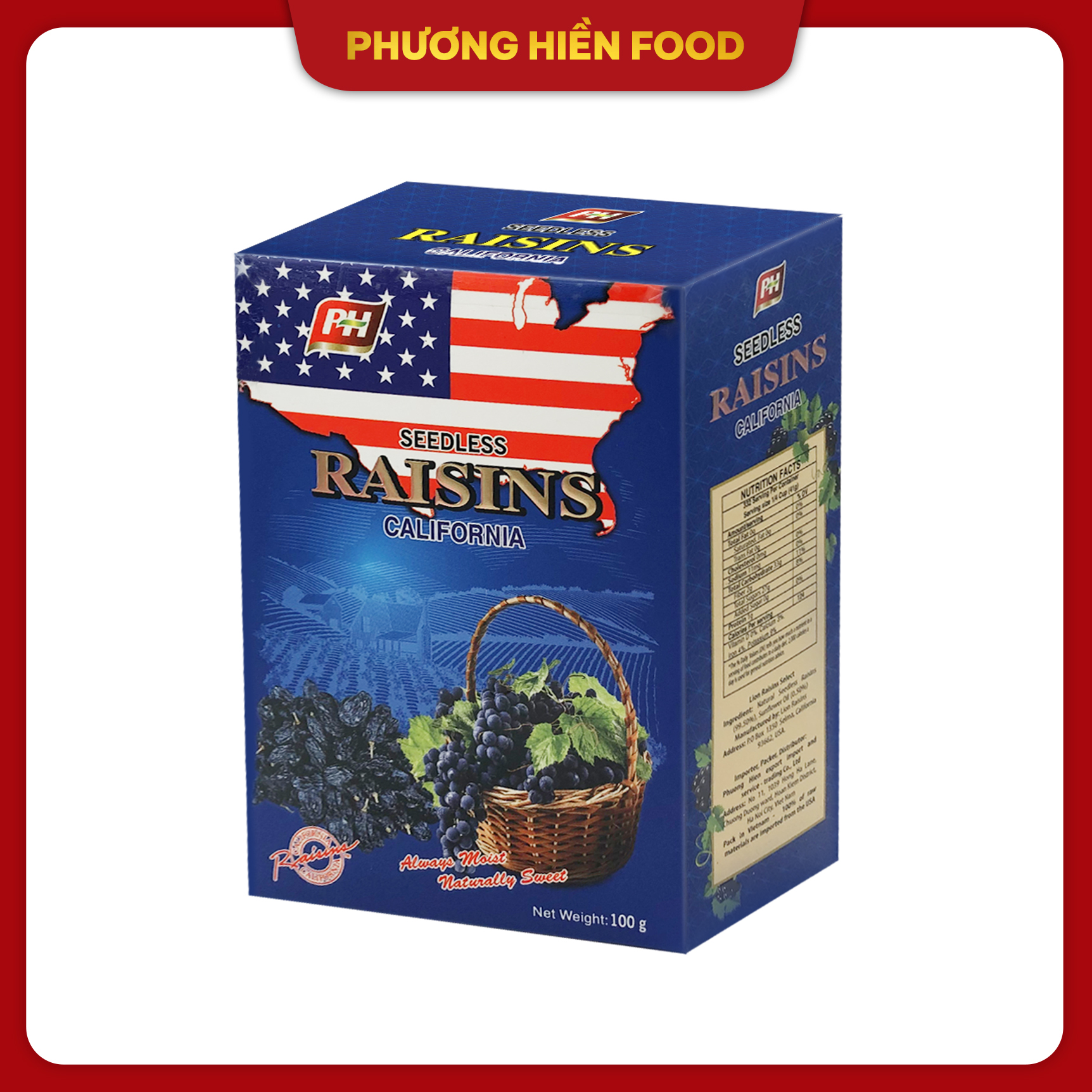 Nho khô đen PH Seedless Raisins 100g [PHG-0787]