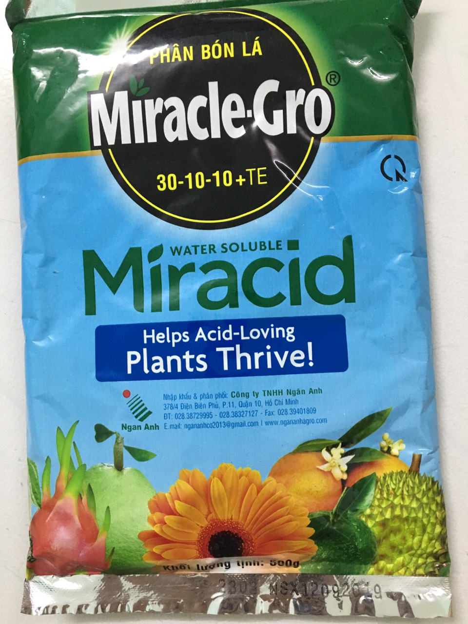 Phân bón lá npk hà lan miracle-gro 30-10-10 + te gói 500g