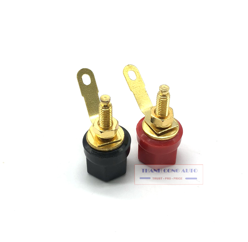 01 cặp Cọc loa đơn đỏ đen hàng đẹp - trạm loa