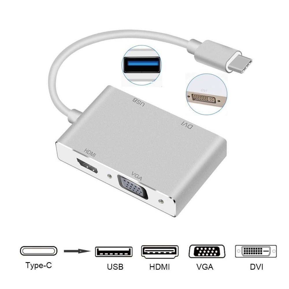 [HCM]Cáp Chuyển Type-C ra HDMI/VGA/DVI/USB 3.0