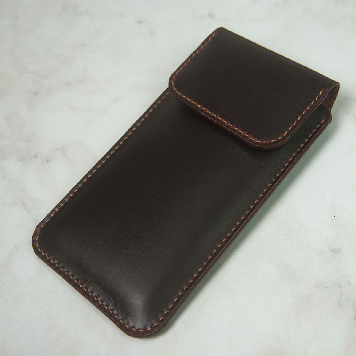 Bao điện thoại đeo hông cho Smartphone - Màu Nâu - Bao da handmade thủ công - Da thật nhập khẩu