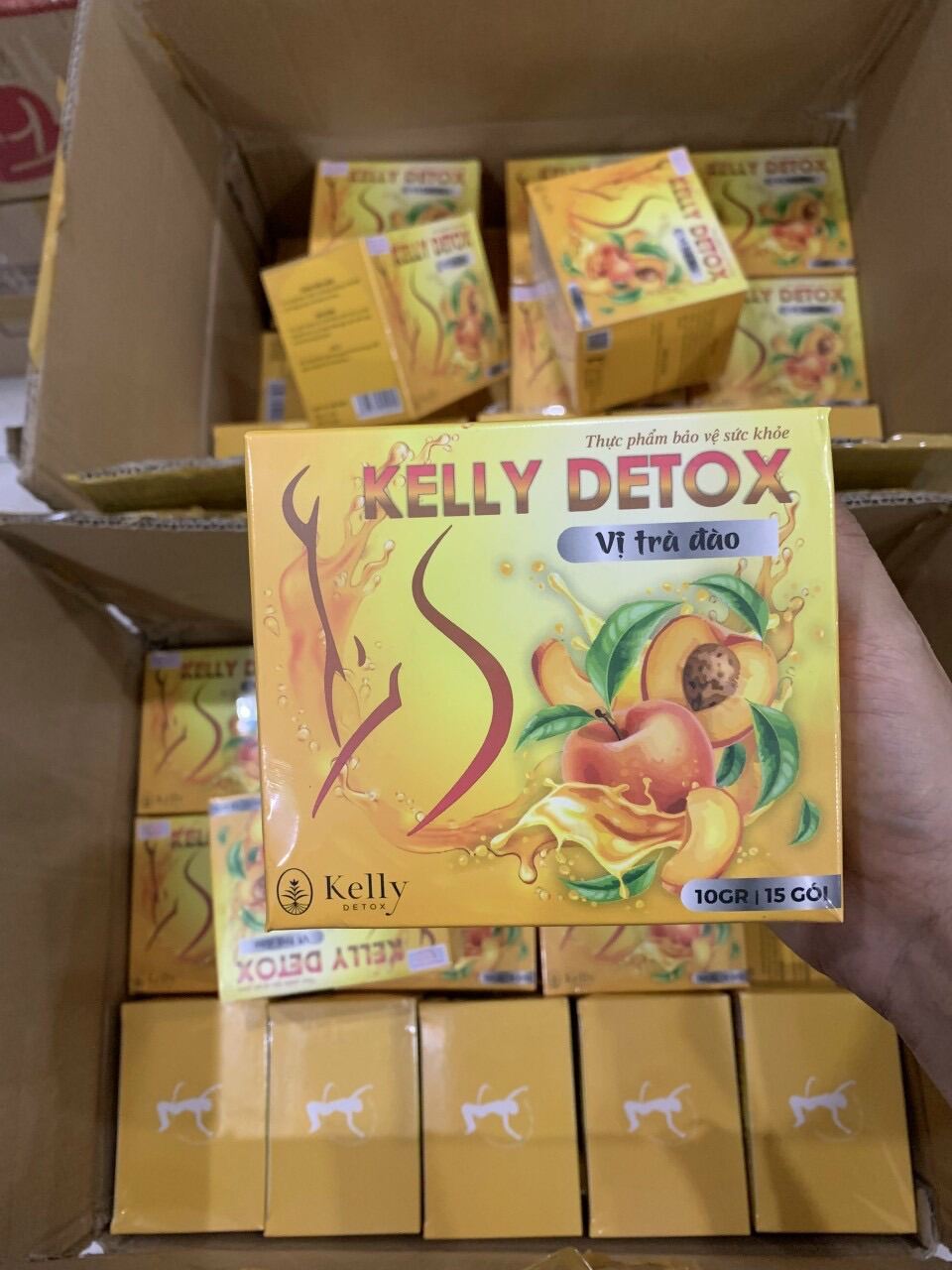 Trà đào kelly detox giảm cân chính hãng cty 100% date mới
