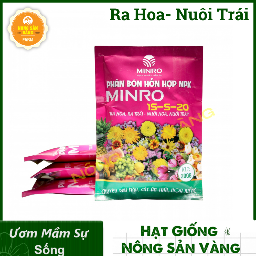 Phân Bón NPK Hỗ Trợ Ra Hoa, Ra Trái, Nuôi Hoa, Nuôi Trái Lavamix (Gói 200gr) -Nông Sản Vàng