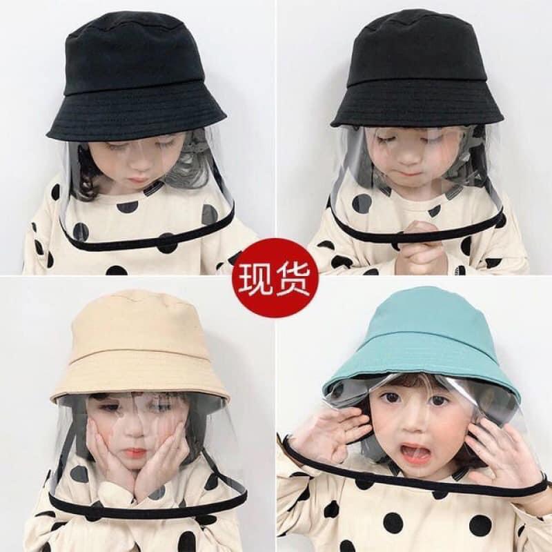 MŨ CÓ KÍNH CHỐNG GIỌT BẮN CHO BÉ- MŨ CHỐNG COVID- MŨ CHỐNG BỤI CHO BÉ TRAI BÉ GÁI TỪ 6TH- 4 TUỔI