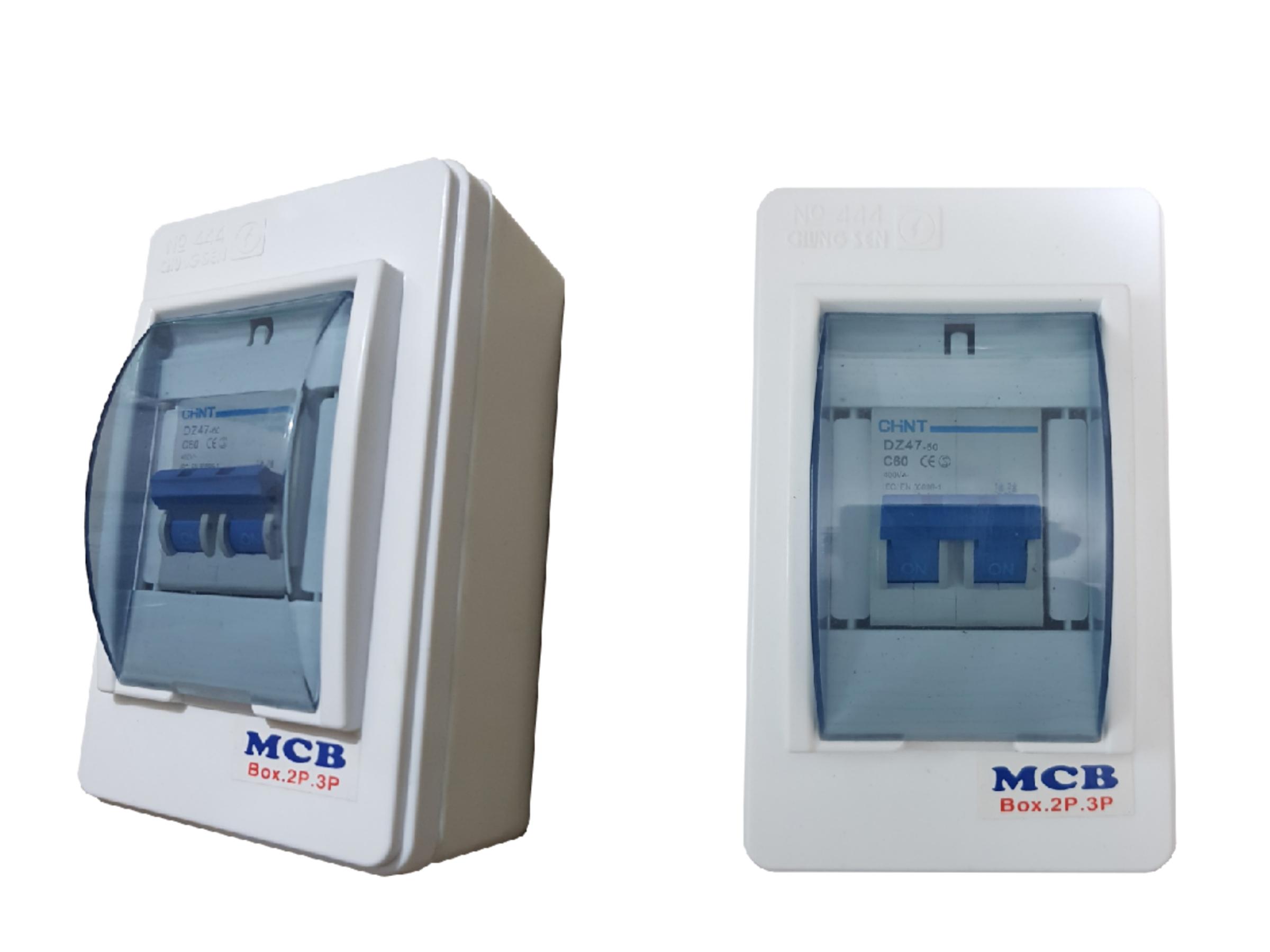 [HCM]Hộp nhựa Cầu dao tép trắng 2P&3P&4P    có nắp kiếng