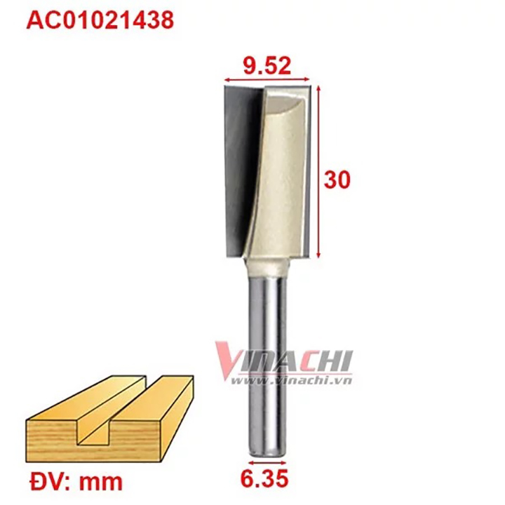 Mũi lấy nền ngắn Tideway AC0102 cốt 6.35 mm - 1 cái