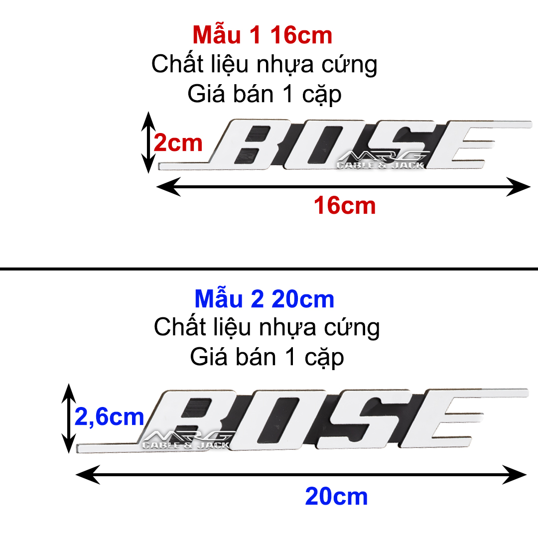 Tem Loa Bose 20cm và 16cm giá 1 cặp (2 tem).