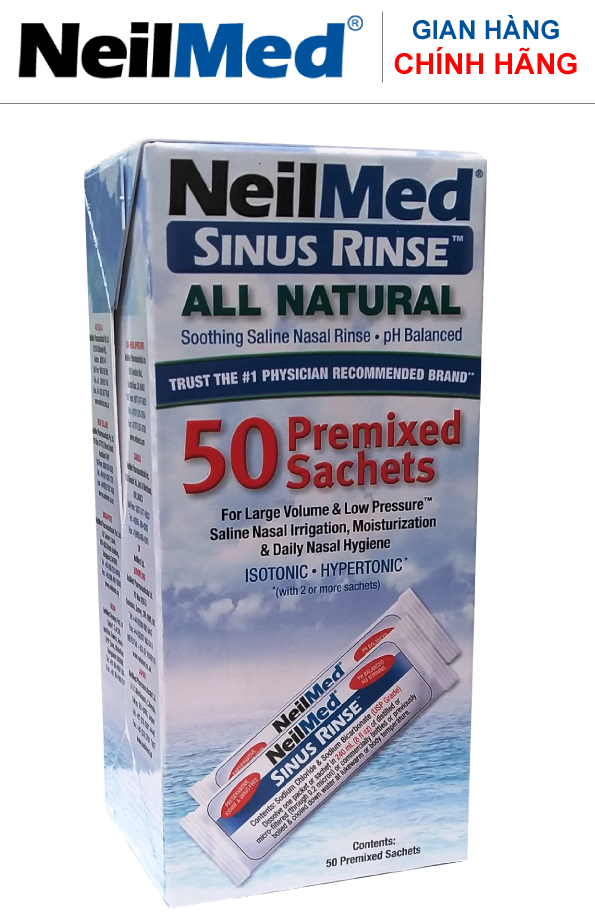 Gói Muối Rửa Mũi Xoang Người Lớn- NeilMed Sinus Rinse Adult 50 Sachets