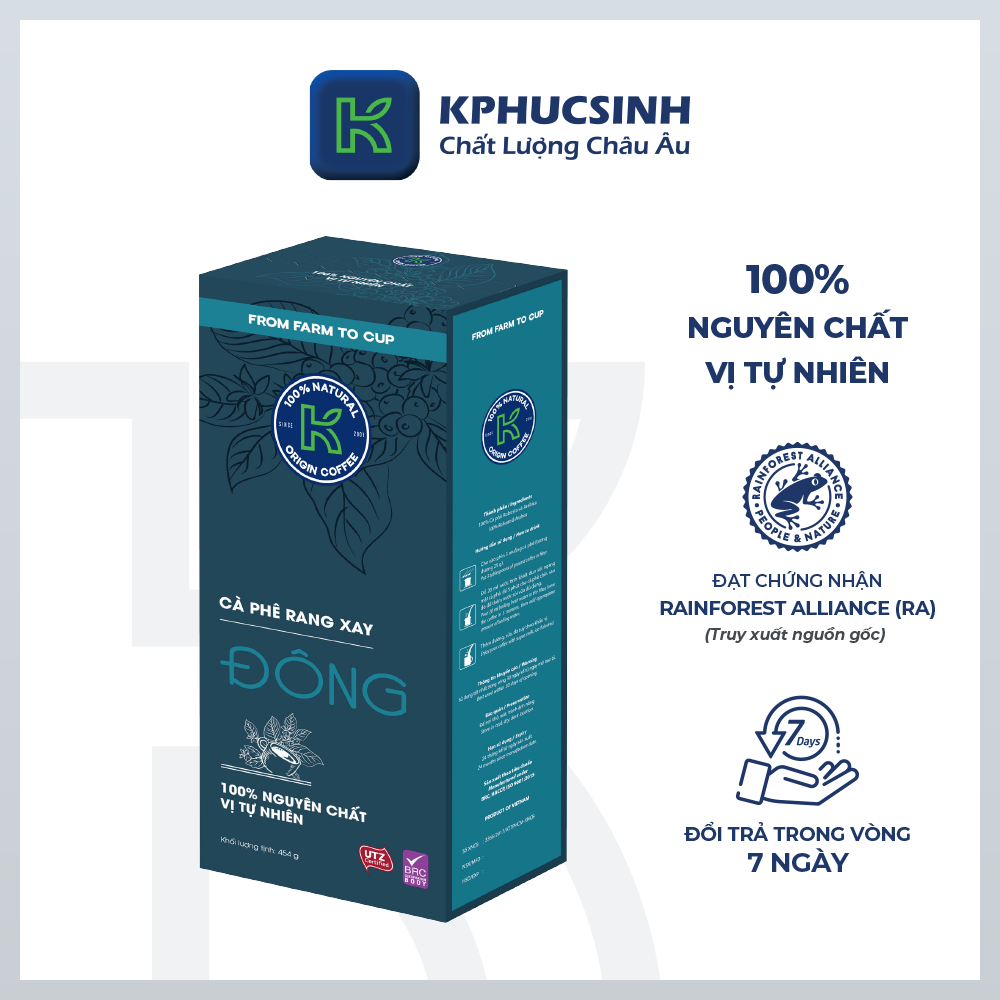 Cà phê Rang xay Đặc sản Nguyên chất Pha phin K Coffee K Đông 454g