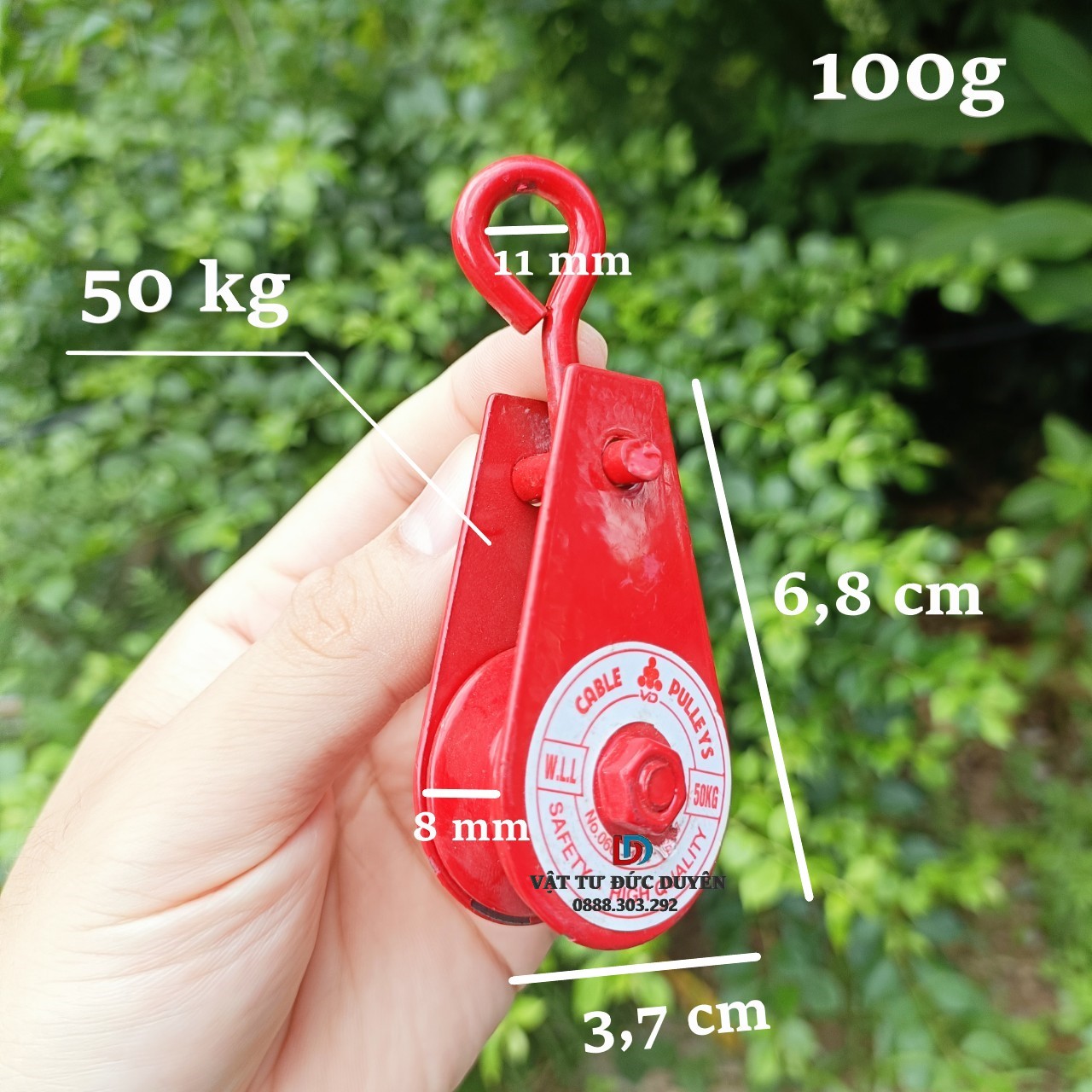 Ròng rọc thép treo Pully 50kg (Đỏ)
