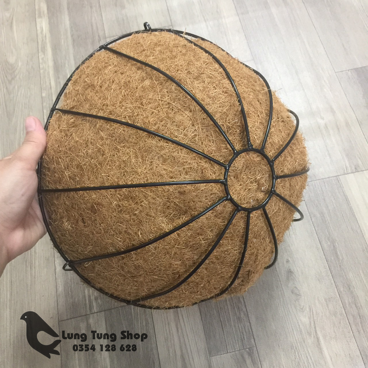 Chậu sơ dừa khung sắt ( SIZE LỚN 30CM ) trồng cây trồng hoa trang trí sân vườn