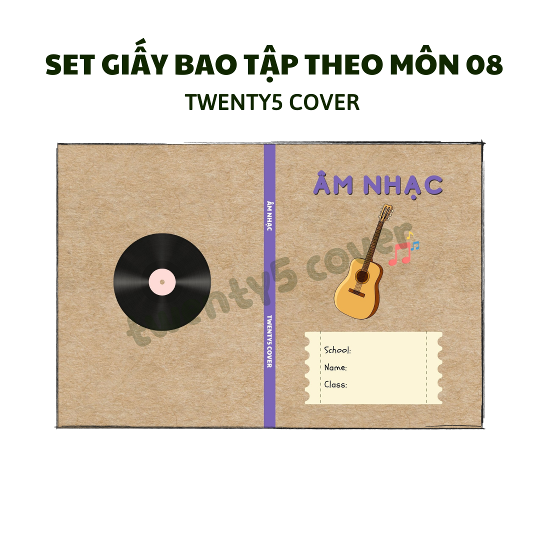 Set giấy bao tập theo môn mẫu số 09