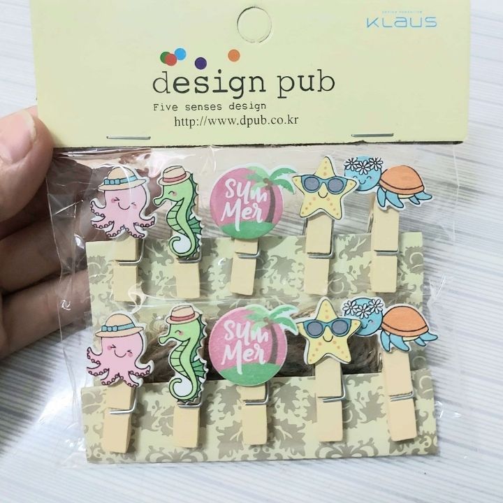Bộ 10 Kẹp Gỗ Treo Ảnh Hình Cute Tặng Kèm Dây Treo Ảnh Trang Trí Dễ Thương