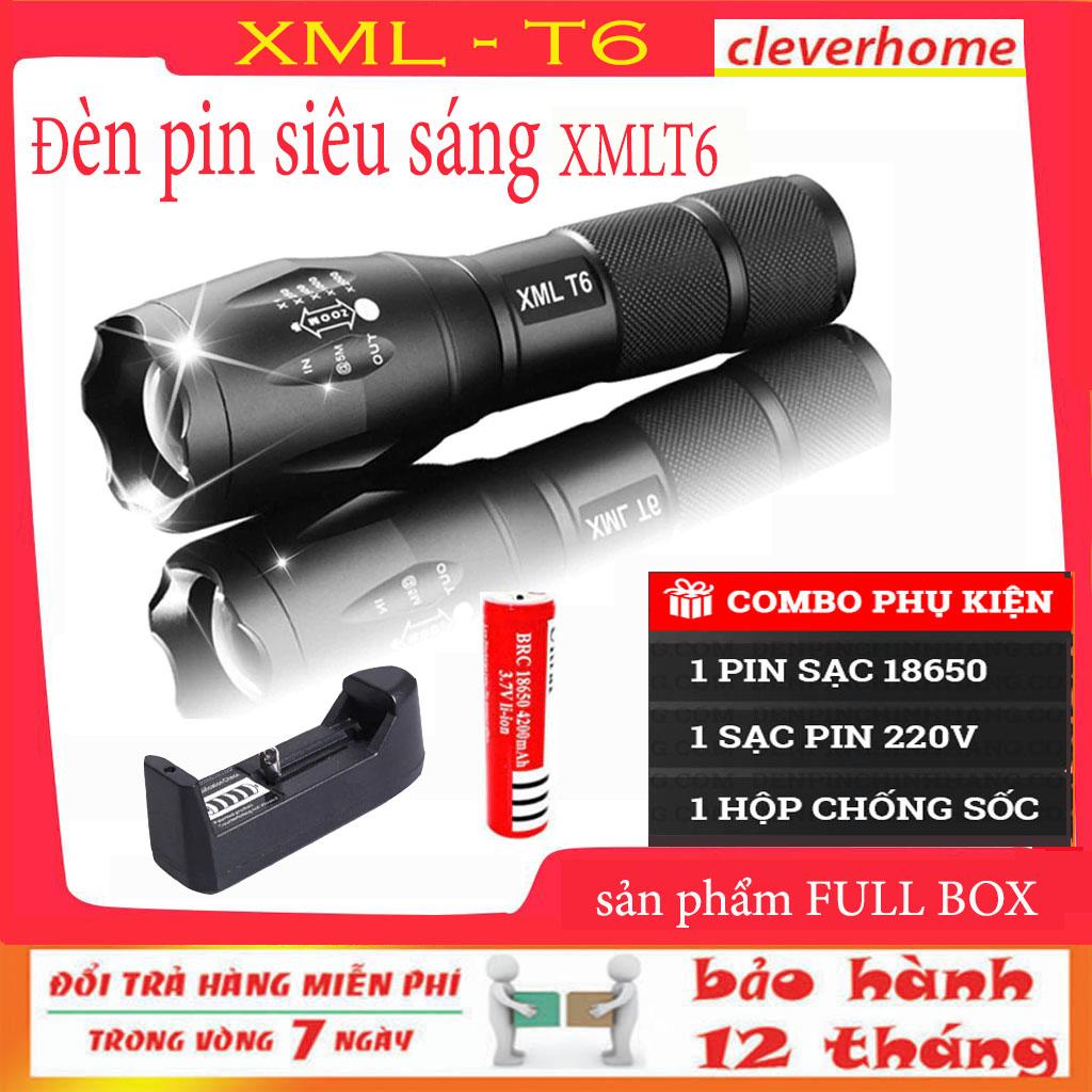 [HCM]Đèn pin siêu sáng Ultrafire XMLT6 mẫu mới 2021 (Đen)
